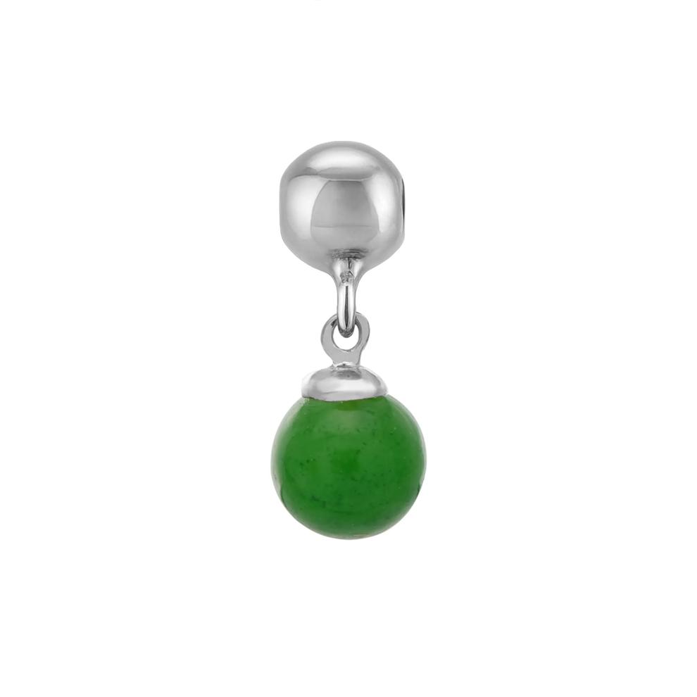 Green Jade Bead Charm in Sterling Silver – Image 1 of 2