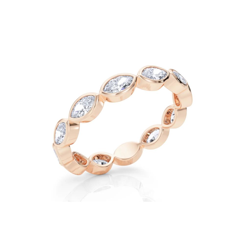 Lab Grown Diamond Bezel-Set Marquise True Eternity Band in 14K Rose Gold  – Image 5 of 5