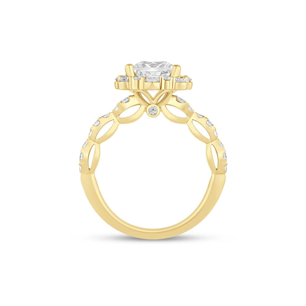 Lab Grown Diamond Princess-Cut Halo Engagement Ring in 14K Yellow Gold (2 3/4 ct. tw.) – Image 2 of 3