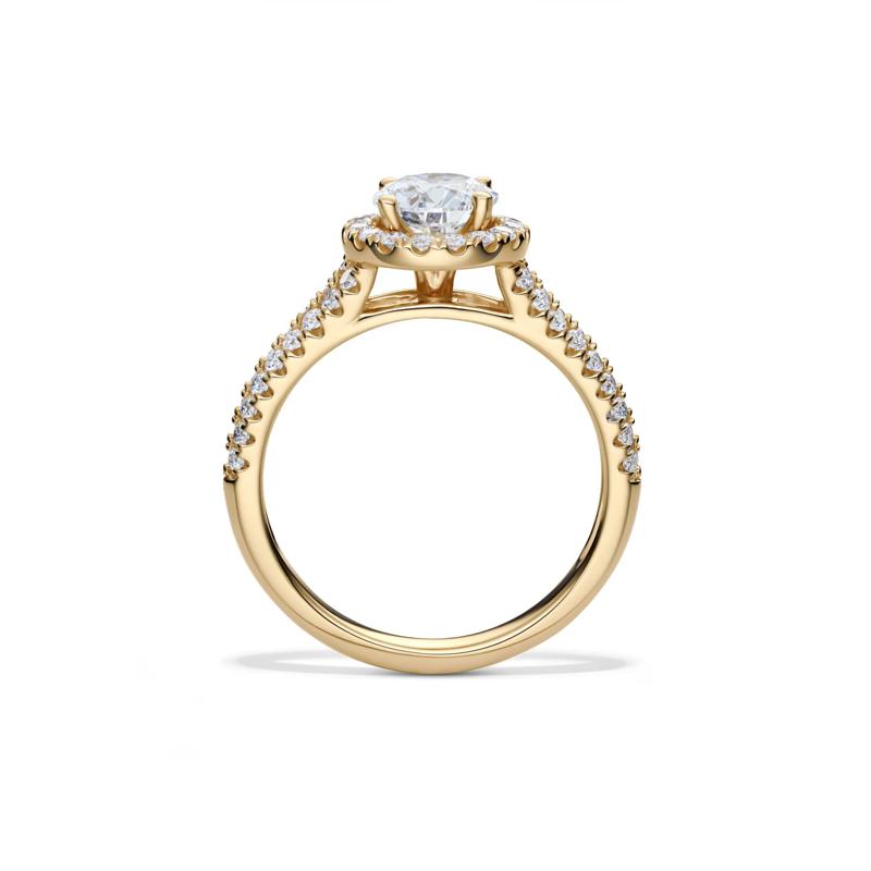 Lab Grown Diamond Halo Engagement Ring in 14K Yellow Gold &#40;1 1/2 ct. tw.&#41; – Image 2 of 4