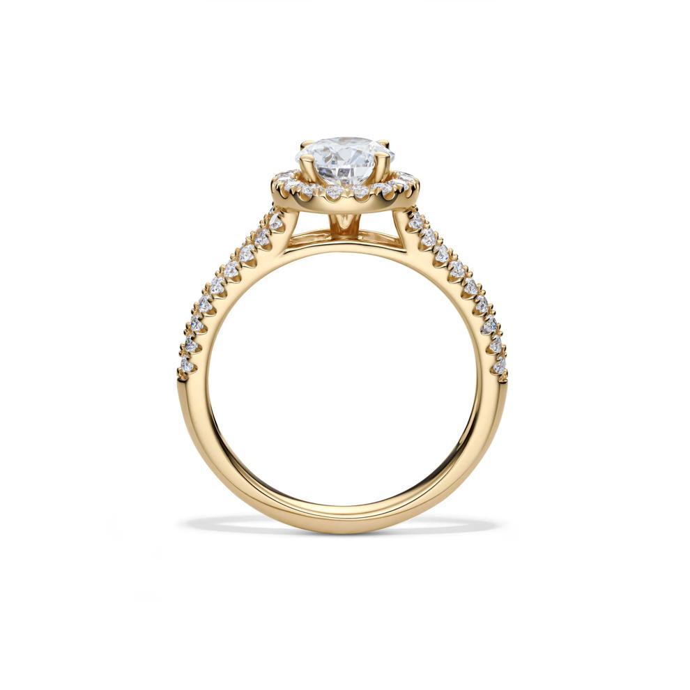 Lab Grown Diamond Halo Engagement Ring in 14K Yellow Gold (1 1/2 ct. tw.) – Image 2 of 4