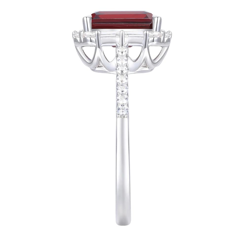 Garnet &amp; Lab-Created White Sapphire Ring, Earring, &amp; Pendant Set in Sterling Silver – Image 8 of 8