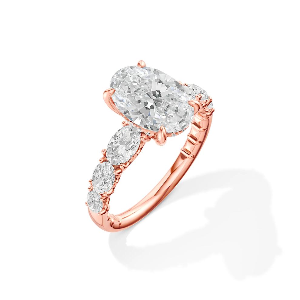 Matilda Lab Grown Diamond Oval Engagement Ring in 18K Rose Gold (3 5/8 ct. tw.) – Image 4 of 4