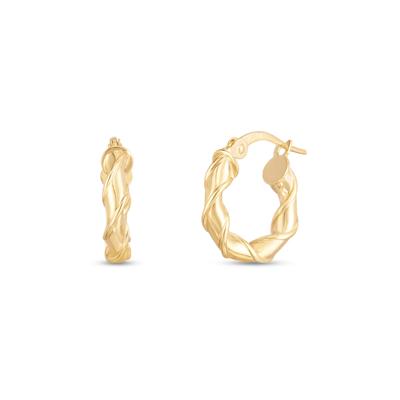 Twisted Hoop Earrings in 14K Yellow Gold
