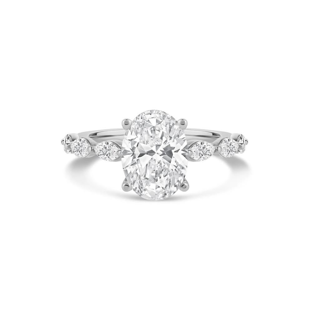 Lab Grown Oval Diamond Engagement Ring in 14K White Gold (3 3/4 ct. tw.) – Image 1 of 4