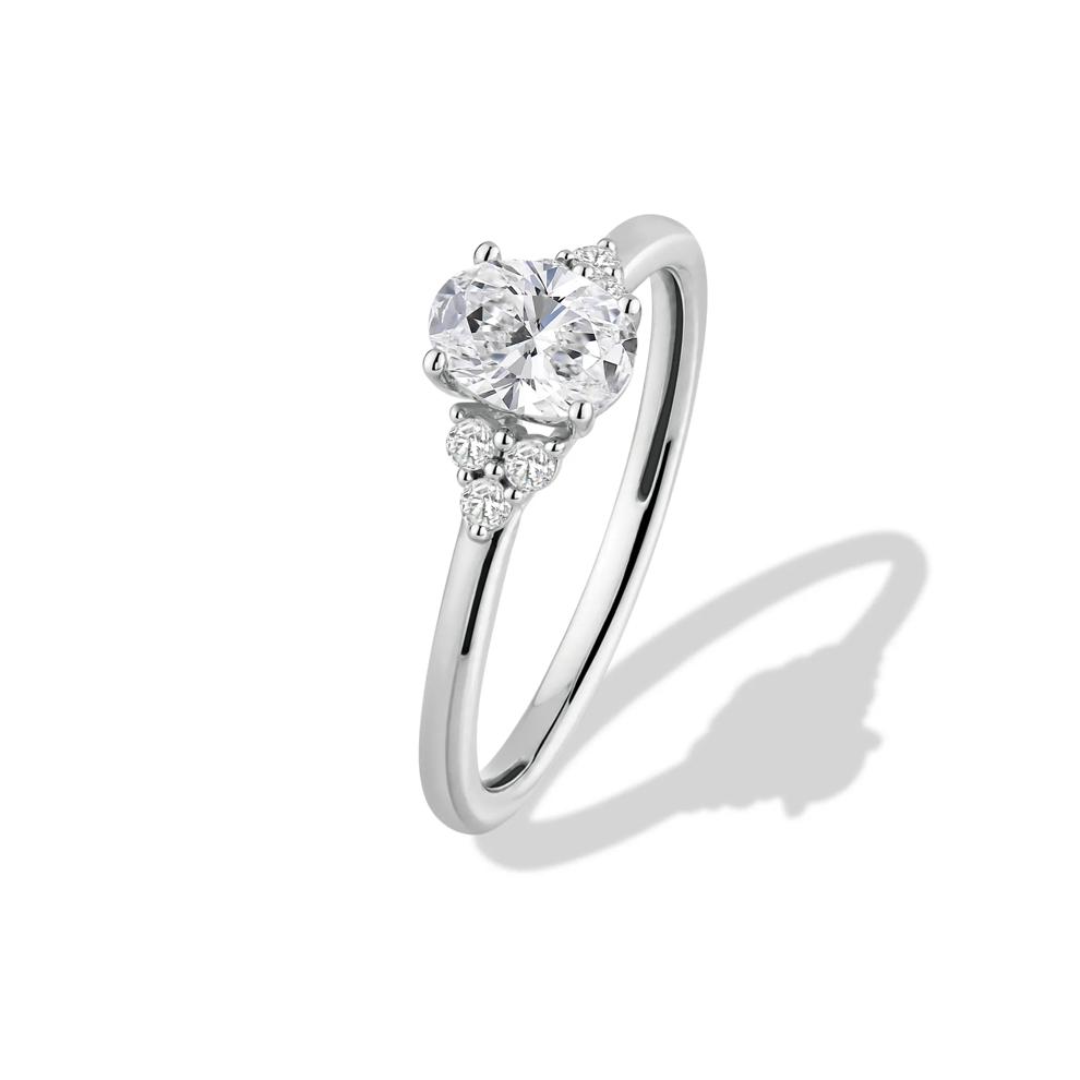 Diamond Oval Engagement Ring in 14K White Gold (5/8 ct. tw.) – Image 4 of 4