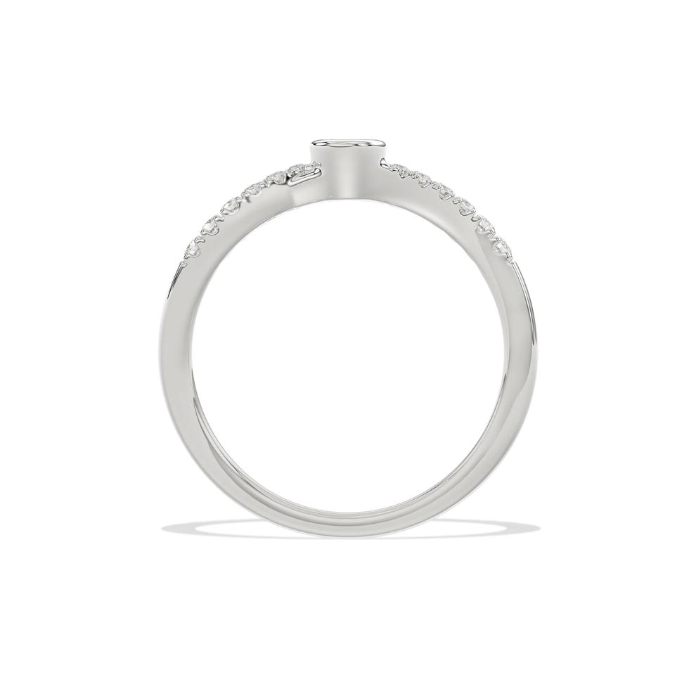 Diamond Oval Bezel Center Promise Ring in 10K White Gold (1/4 ct. tw.) – Image 2 of 4