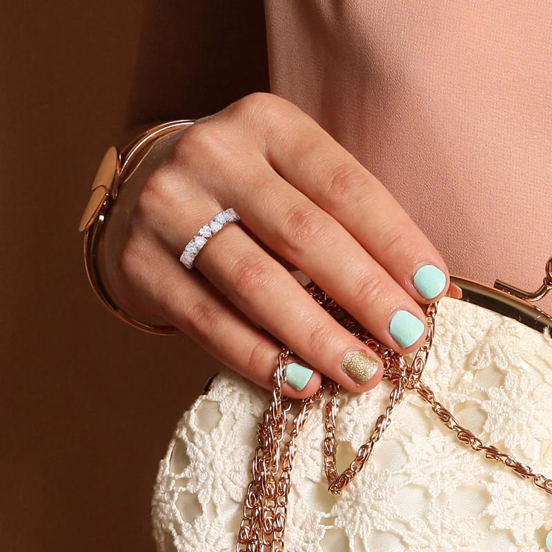 Heart-Shaped Lab-Created Moissanite Ring in Sterling Silver &#40;3 3/8 ct. dew&#41; – Image 5 of 7