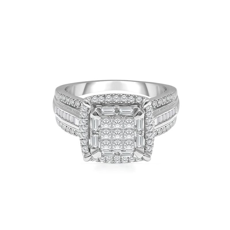 Diamond Composite Engagement Ring in 10K White Gold &#40;1 ct. tw.&#41; – Image 1 of 3