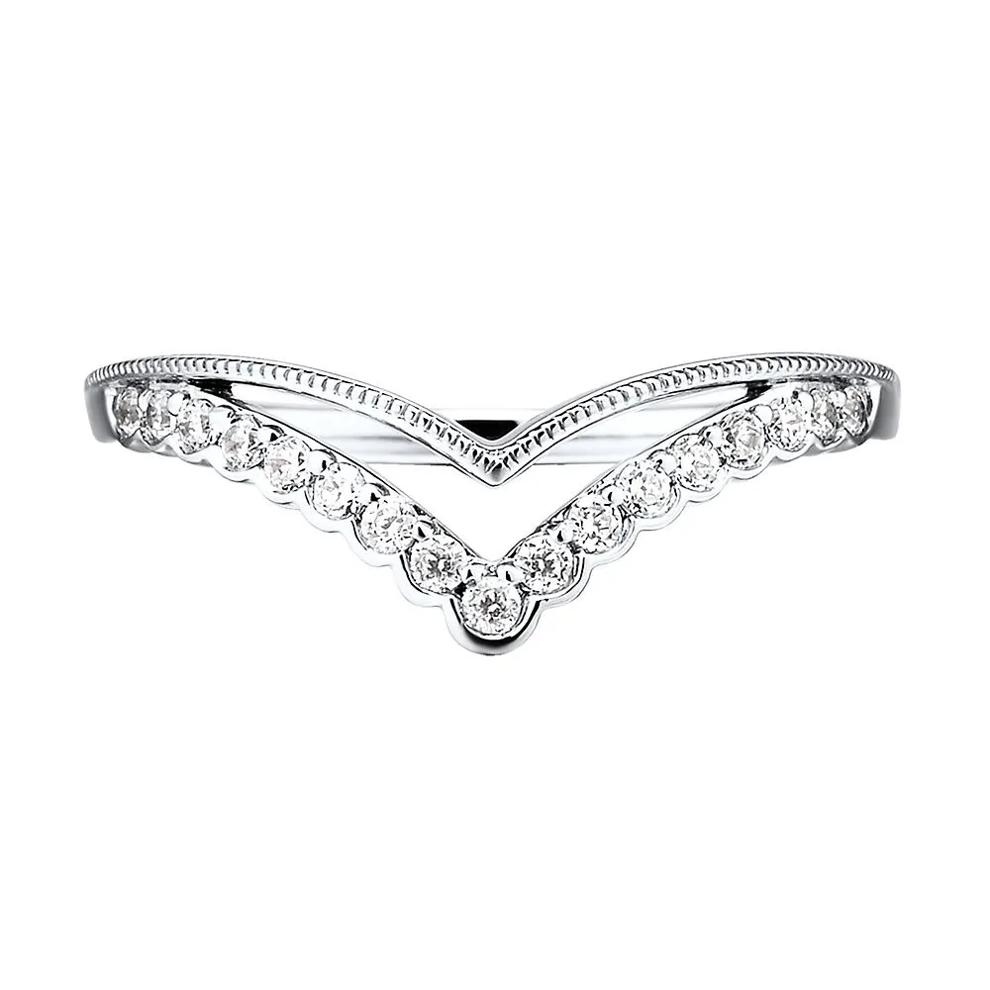 1/5 ct. tw. Diamond Contour Band in 14K White Gold – Image 1 of 2