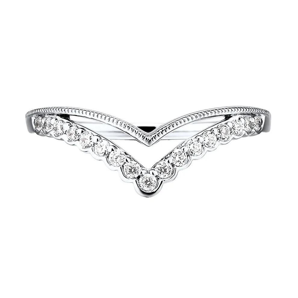 1/5 ct. tw. Diamond Contour Band in 14K White Gold – Image 1 of 2