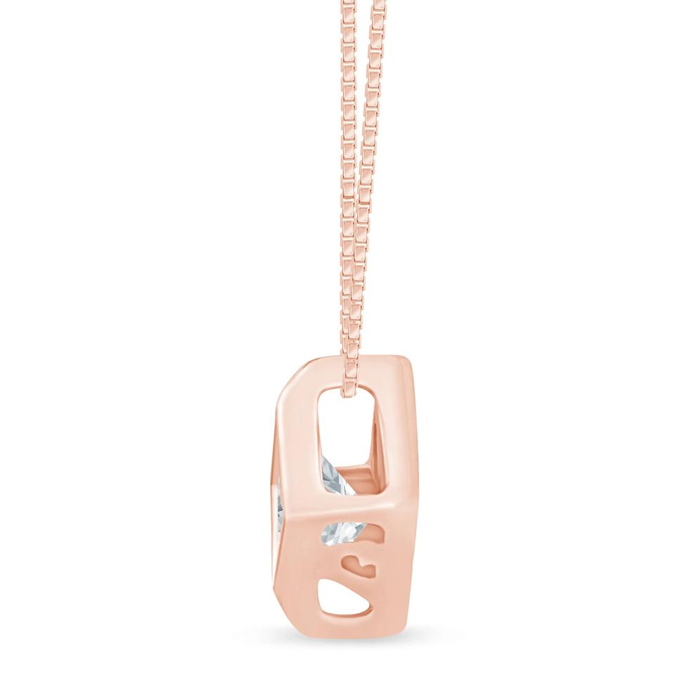 Diamond Starra Pendant in 14K Rose Gold (1/10 ct. tw.) – Image 2 of 3