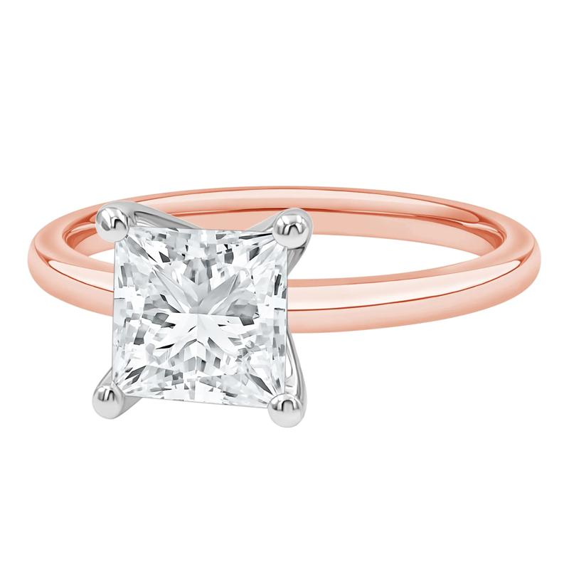 Diamond Princess Cut Solitaire Engagement Ring in 14K Rose Gold (2 ct.) – Image 4 of 5