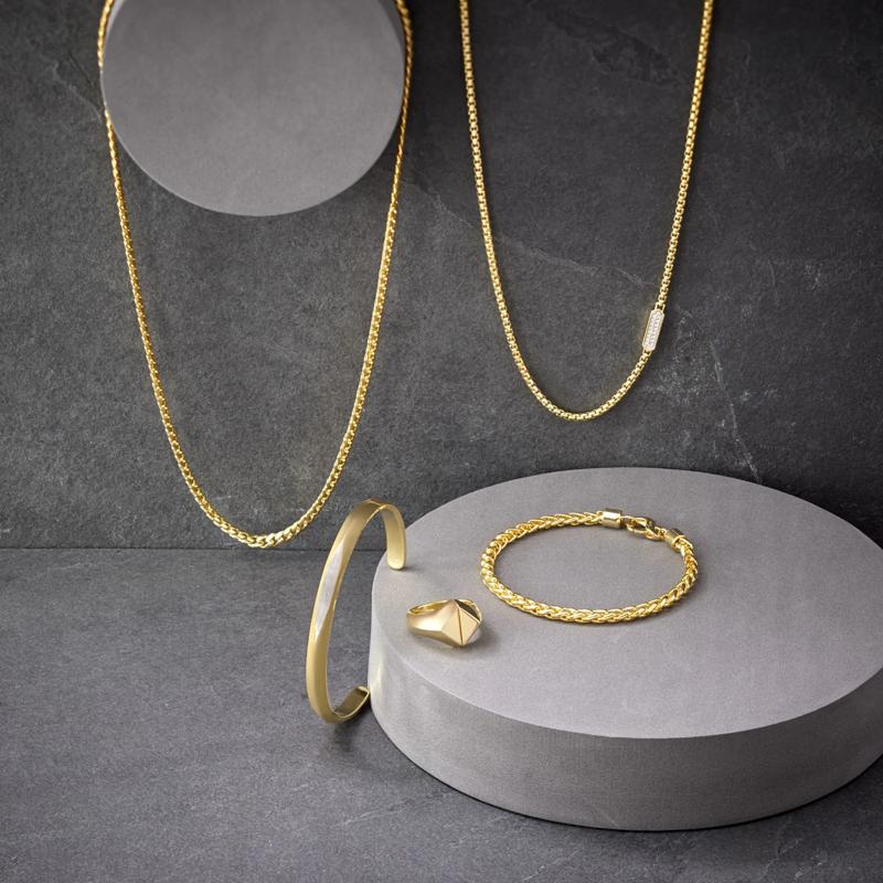 Men&#39;s Wheat Chain Bracelet in Vermeil – Image 7 of 9