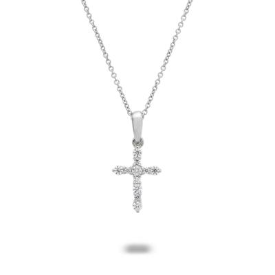 Diamond Cross Pendant Necklace in Sterling Silver (1/4 ct. tw.)