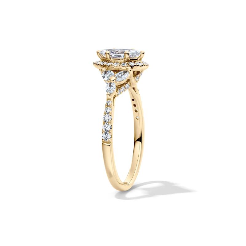 1 ct. tw. Marquise-Shaped Halo Diamond Engagement Ring in 14K Yellow Gold – Image 3 of 5