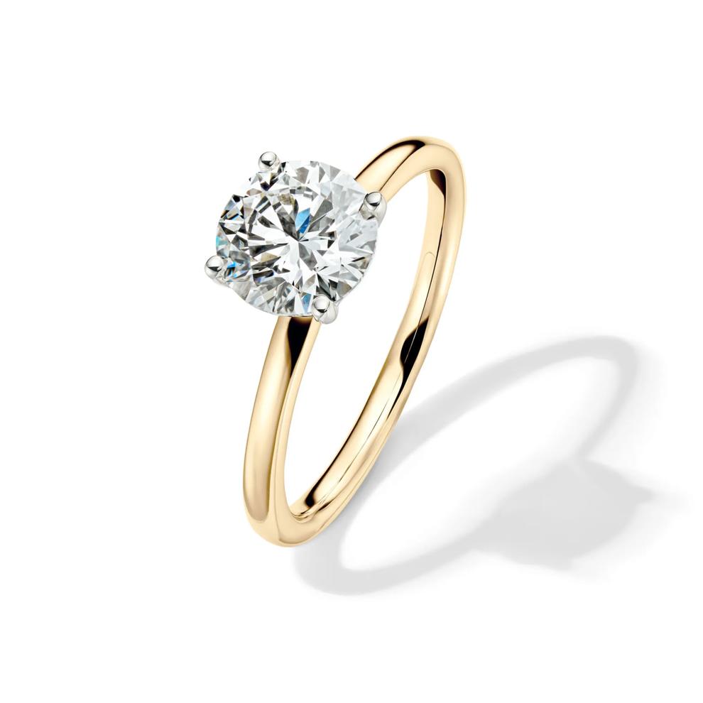 Lab Grown Diamond Solitaire Round Engagement Ring in 14K Yellow Gold (1 1/2 ct.) – Image 4 of 4
