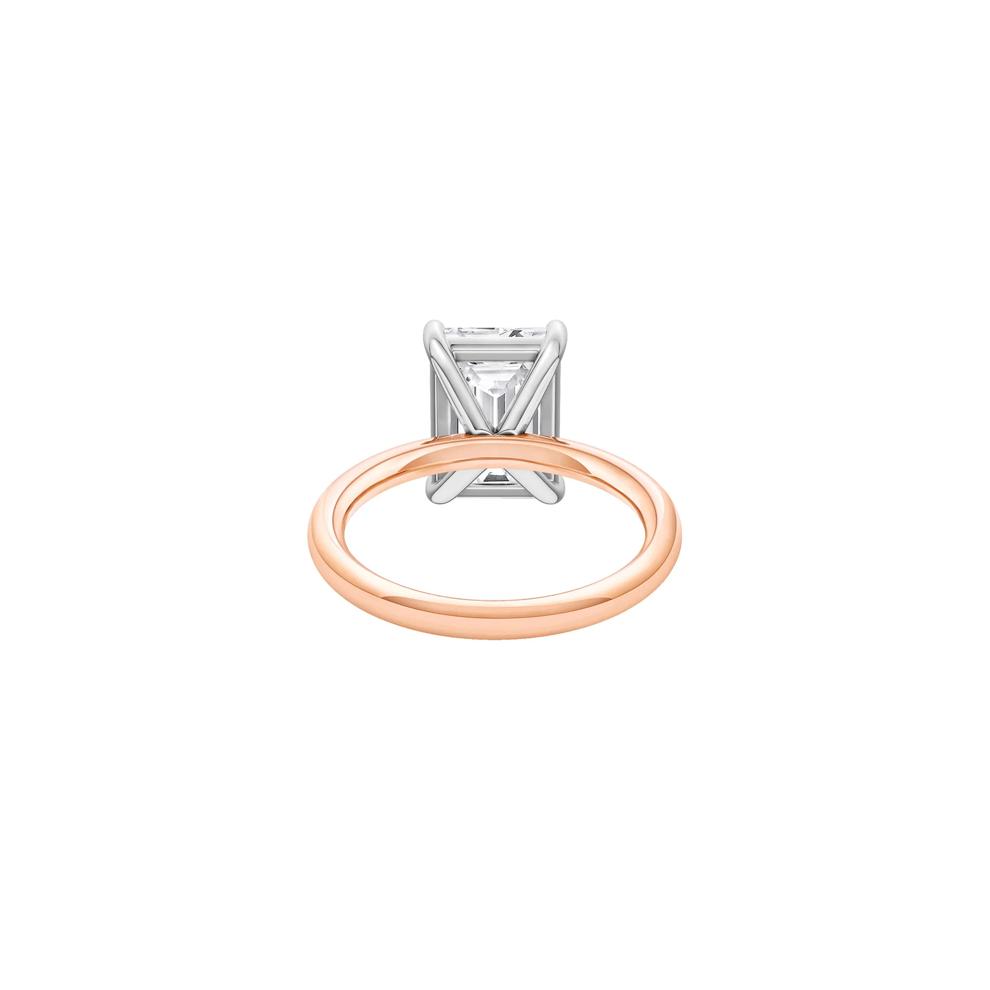 Lab Grown Diamond Radiant-Cut Solitaire Ring in 14K Rose &amp; White Gold (4 ct.) – Image 4 of 4