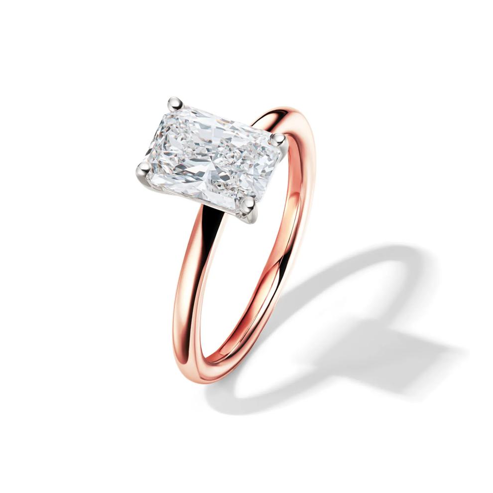 Lab Grown Diamond Radiant-Cut Solitaire Ring in 14K Rose Gold (2 ct.) – Image 4 of 4