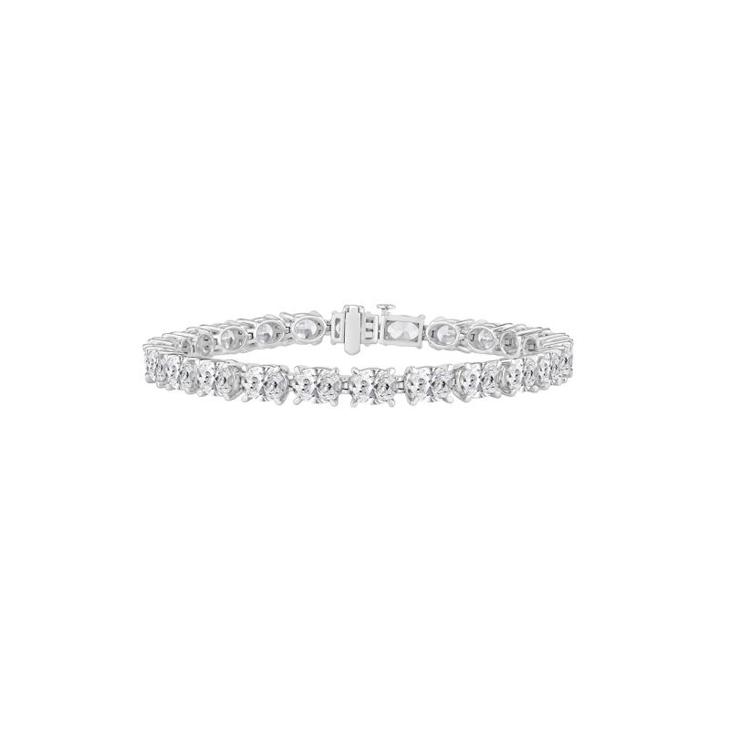 Lab Grown Diamond Oval Tennis Bracelet in 14K White Gold &#40;17 1/2 ct. tw.&#41; – Image 1 of 2