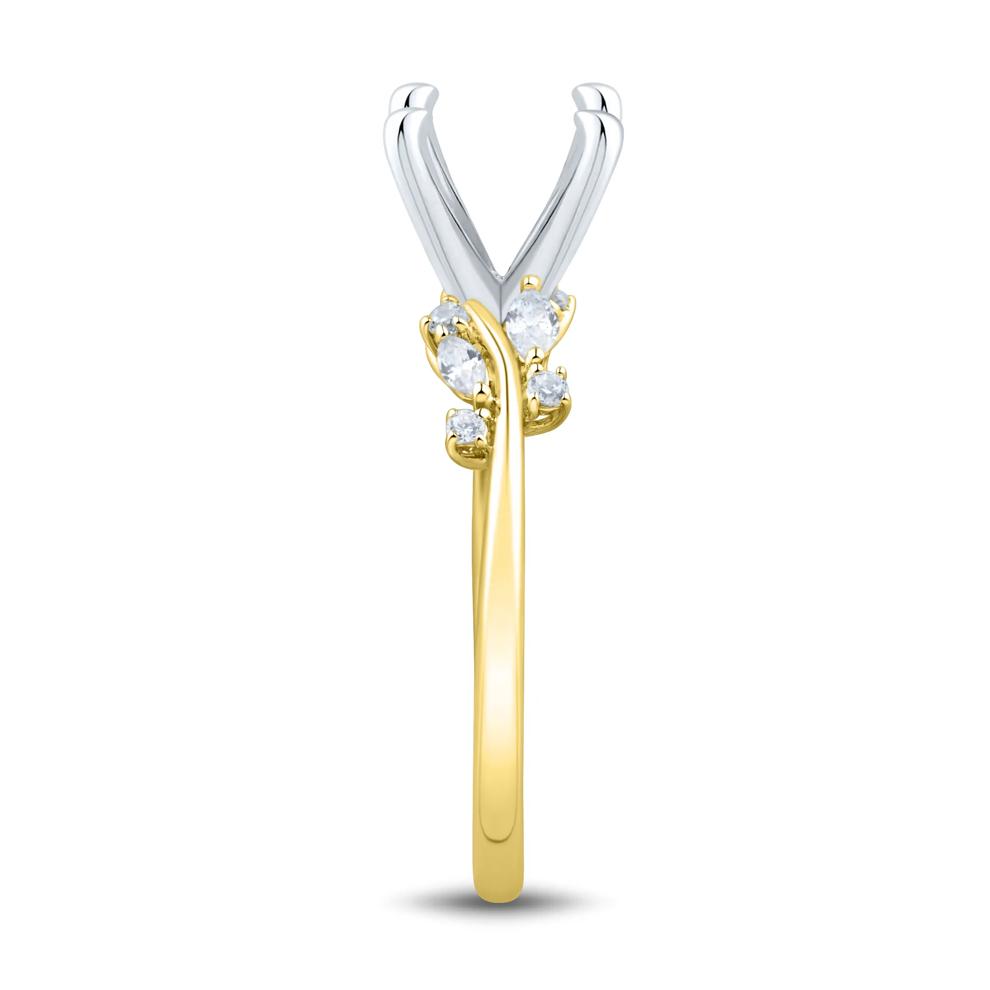 Lab Grown Diamond Semi-Mount Ring in 14K Yellow and White Gold (1/4 ct. tw.) – Image 5 of 6