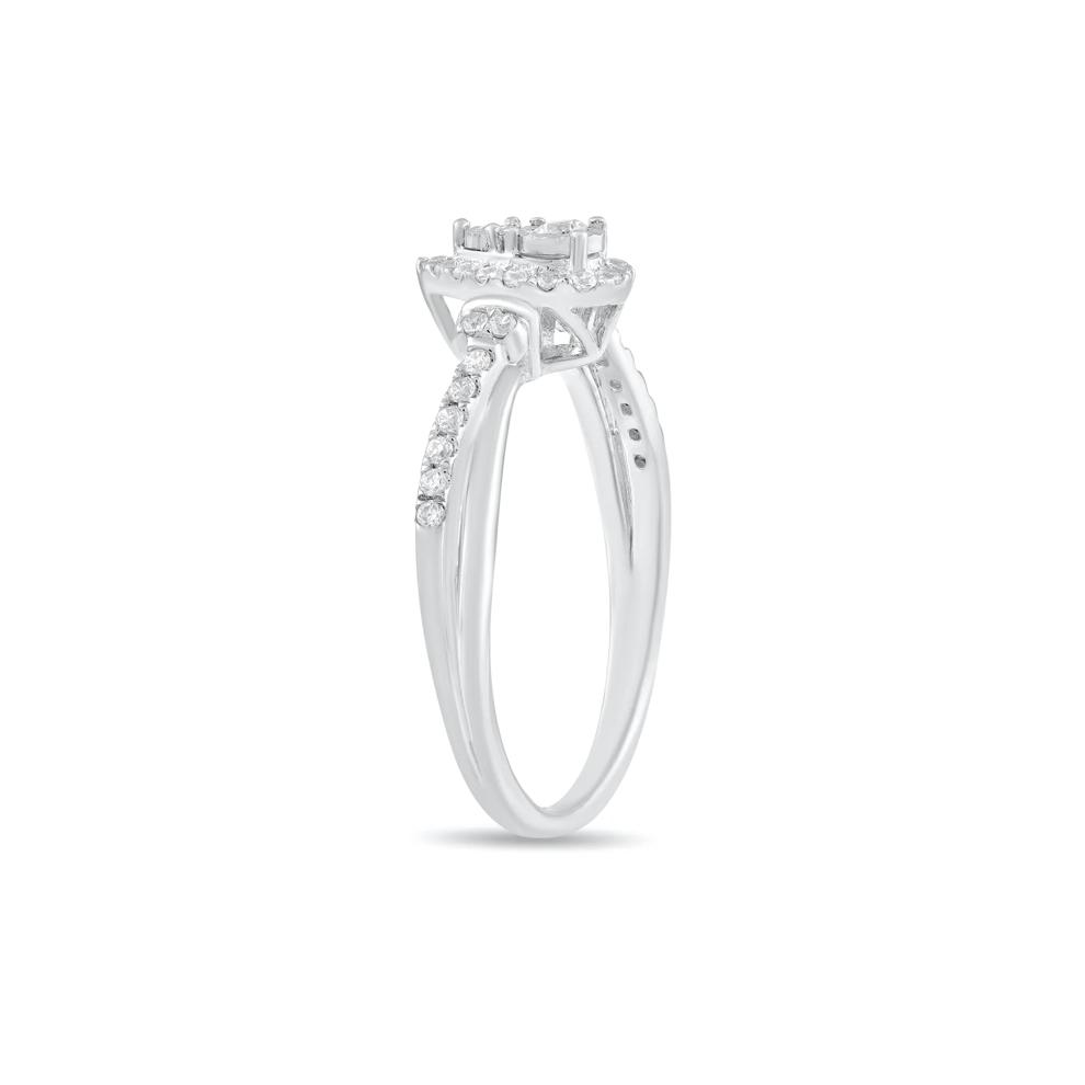 Diamond Pear-Shaped Halo Promise Ring in 10K White Gold (1/4 ct. tw.) – Image 3 of 4