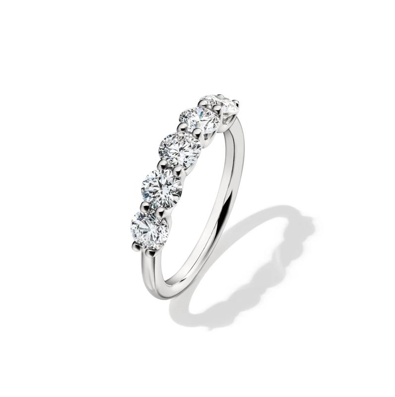 Lab Grown Diamond Five-Stone Anniversary Band in 14K White Gold &#40;1 1/2 ct. tw.&#41; – Image 4 of 4