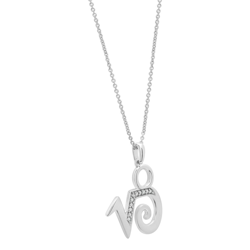 Diamond Accent Capricorn Pendant in Sterling Silver  – Image 4 of 4