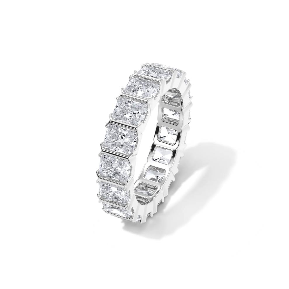 Lab Grown Diamond North-South Half Bezel Eternity Band in 14K White Gold (5 ct. tw.) – Image 4 of 4