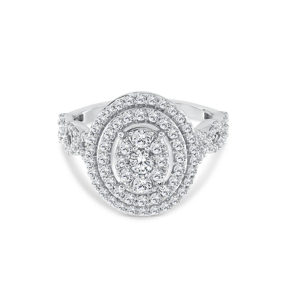 Diamond Halo Engagement Ring in 10K White Gold (1 ct. tw.) – Image 1 of 3