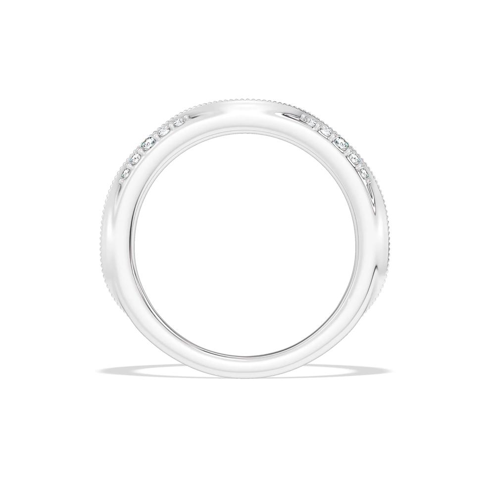 Lab Grown Diamond Milgrain Wave Stack Band 10K White Gold (1/5 ct. tw.) – Image 2 of 4