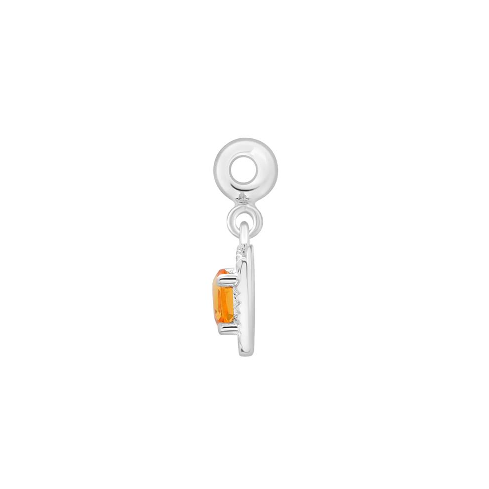 Citrine Medallion Birthstone Bead Charm in Sterling Silver – Image 2 of 3