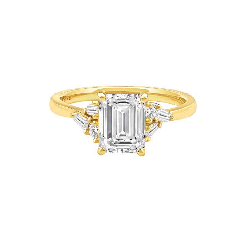Lyla Lab Grown Diamond Emerald-Cut Engagement Ring in 14K Yellow Gold (2 1/4 ct. tw.) – Image 1 of 5