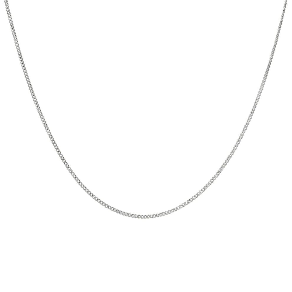 Mini Curb Chain Charm Necklace in Sterling Silver, 22" – Image 1 of 4