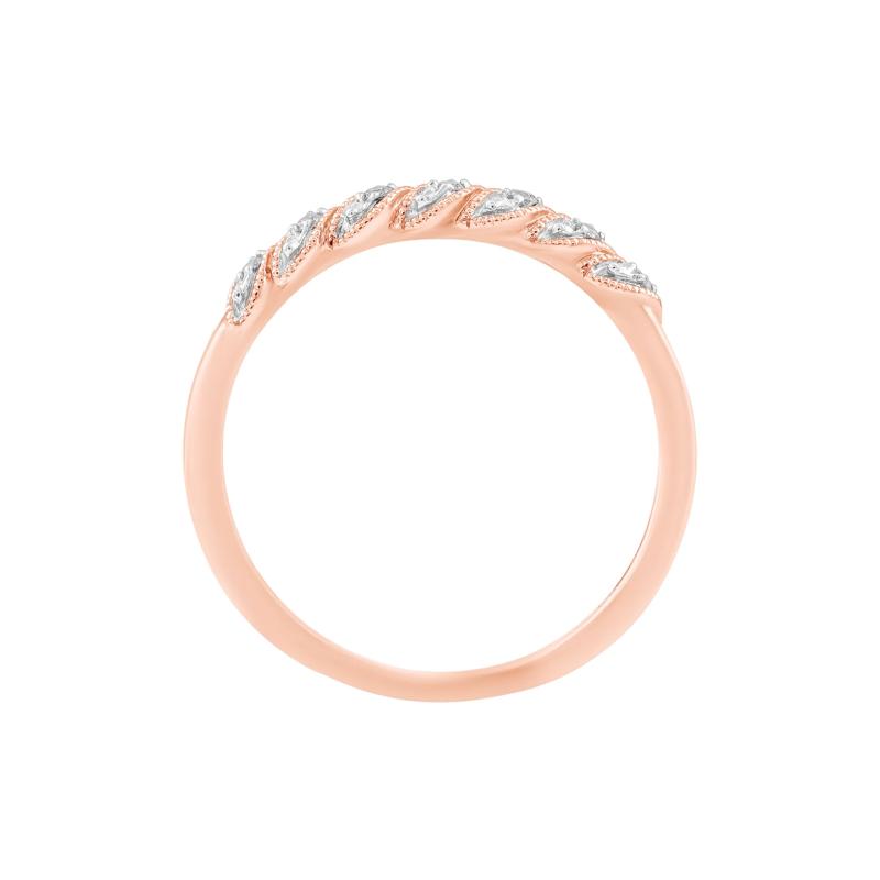 Diamond Accent Twist Stack Band in 10K Rose Gold – Image 2 of 3