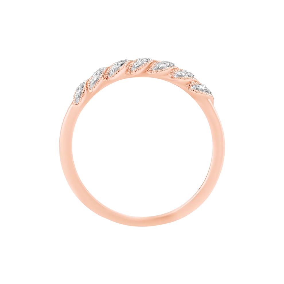 Diamond Accent Twist Stack Band in 10K Rose Gold – Image 2 of 3