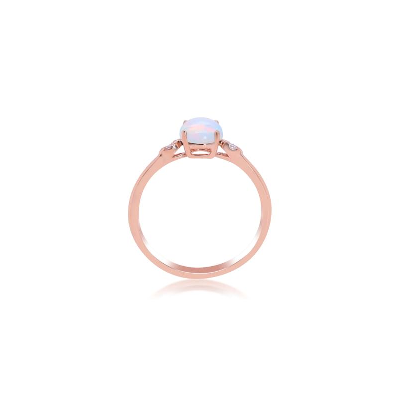 Opal and Diamond Accent Ring in 10K Rose Gold  – Image 2 of 5