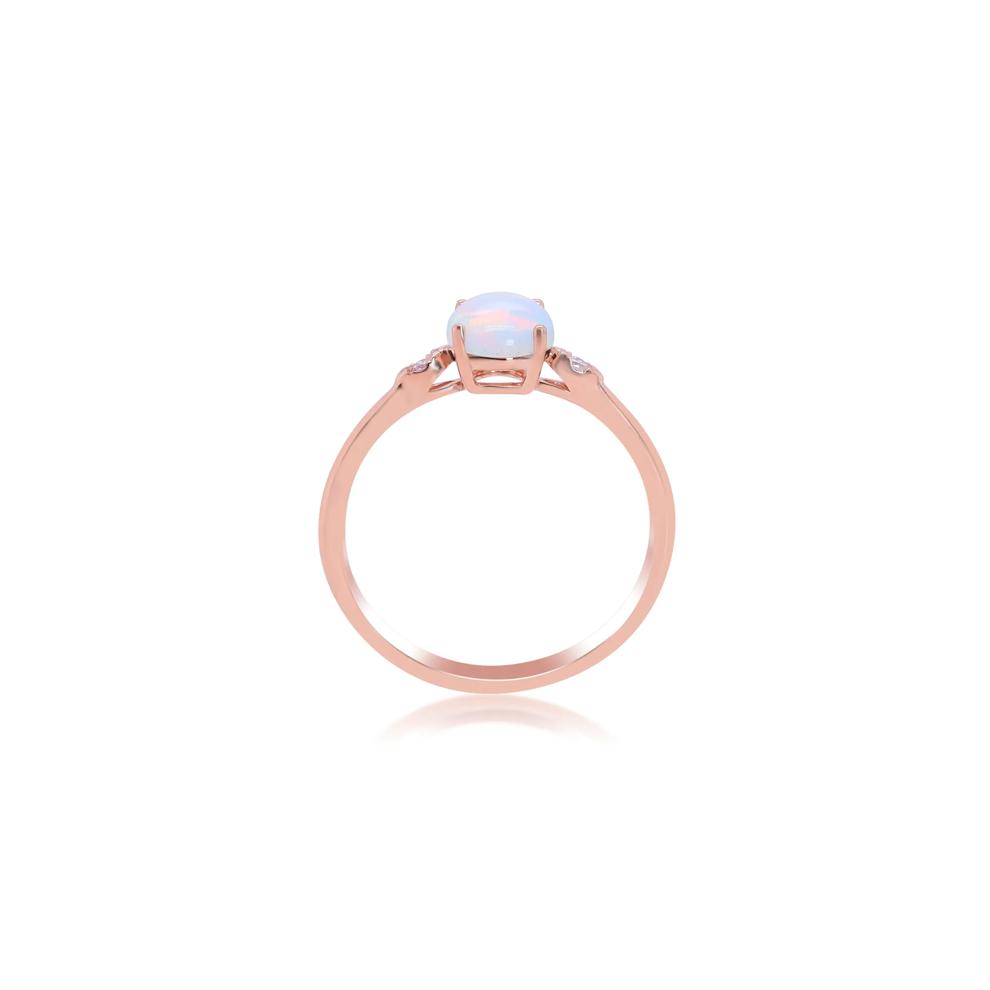 Opal and Diamond Accent Ring in 10K Rose Gold  – Image 2 of 5