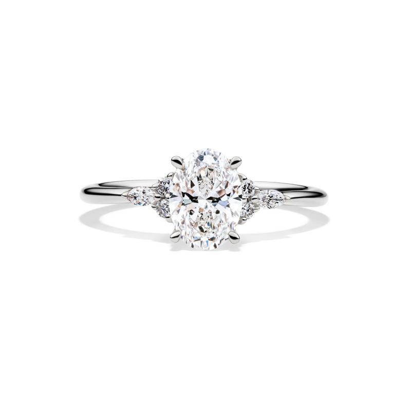 Lab Grown Diamond Oval Engagement Ring in 14K White Gold &#40;1 ct. tw.&#41; – Image 1 of 5