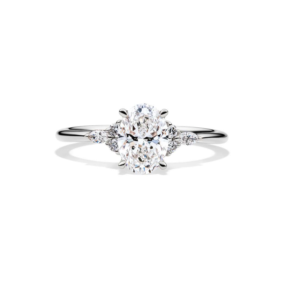 Lab Grown Diamond Oval Engagement Ring in 14K White Gold (1 ct. tw.) – Image 1 of 5