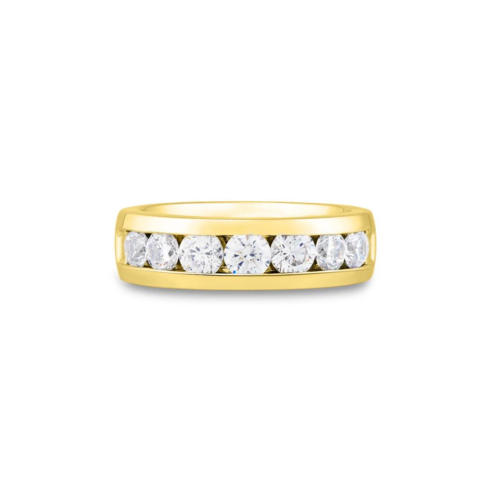 Men&rsquo;s Channel-Set Lab Grown Diamond Wedding Band in 10K Yellow Gold (2 ct. tw.) – Image 1 of 3