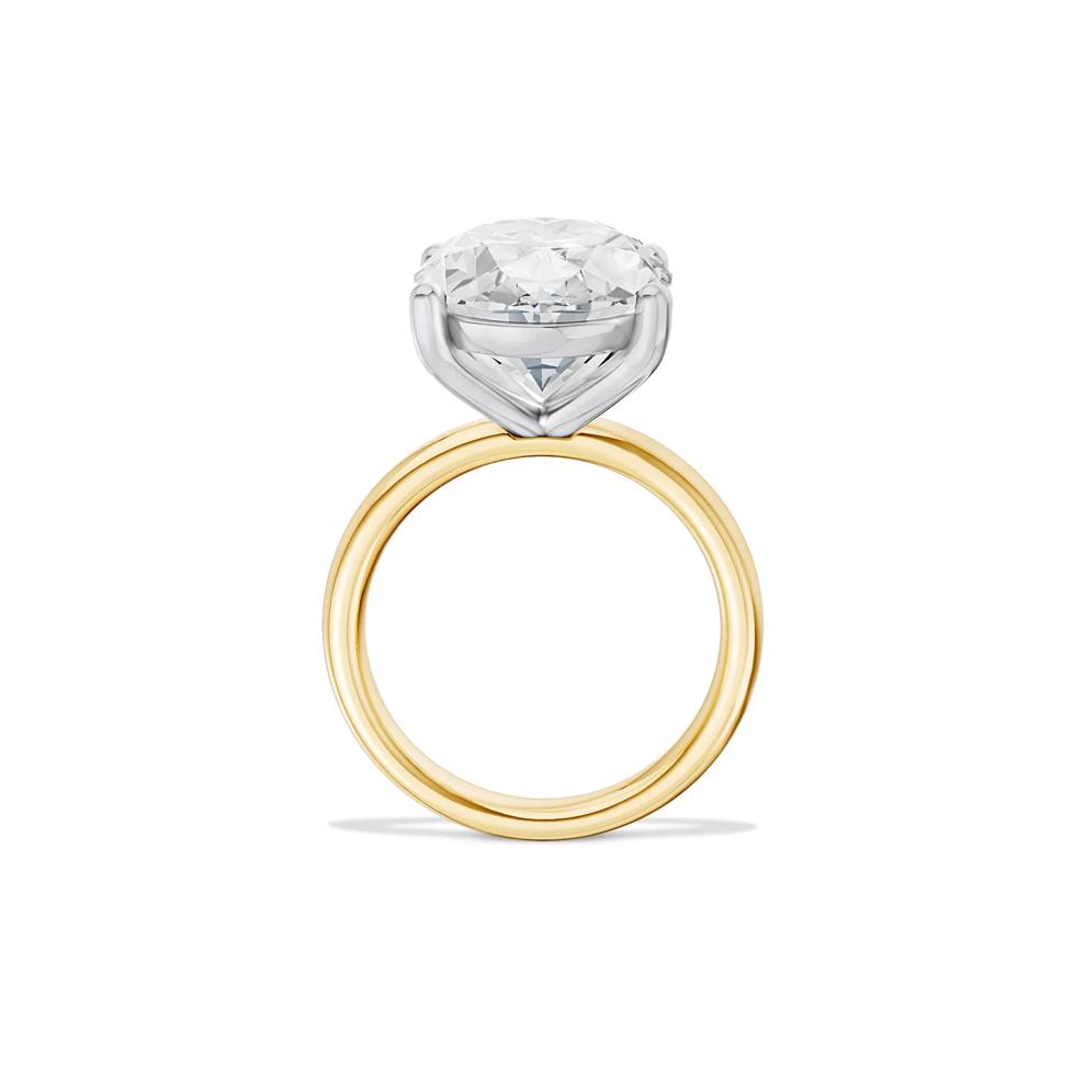 Lab Grown Diamond Oval Solitaire Ring in 14K Yellow &amp; White Gold (10 ct.) – Image 2 of 4
