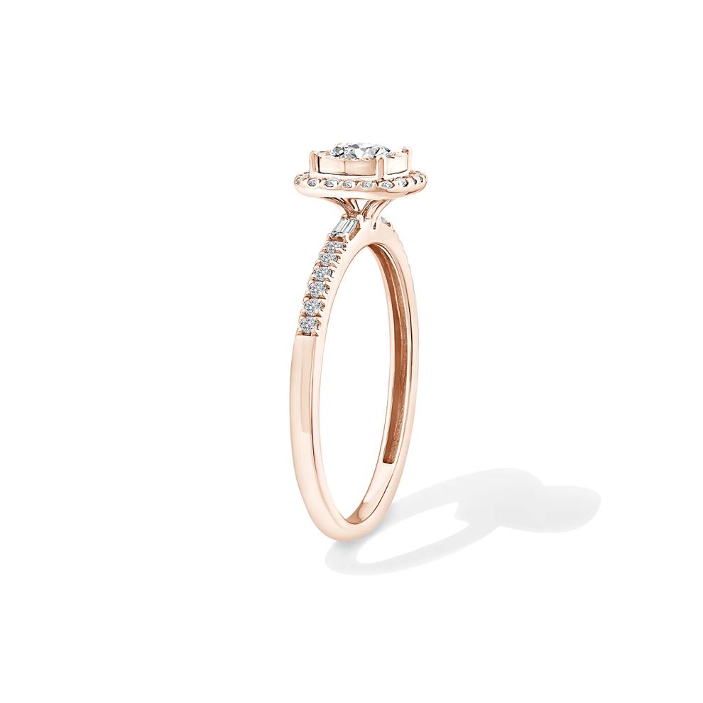 Lab Grown Diamond Round Center Promise Ring  in 10K Rose Gold (1/2 ct. tw.) – Image 3 of 4