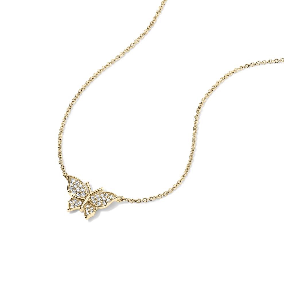 Diamond Butterfly Pendant in 10K Yellow Gold (1/10 ct. tw.) – Image 4 of 4
