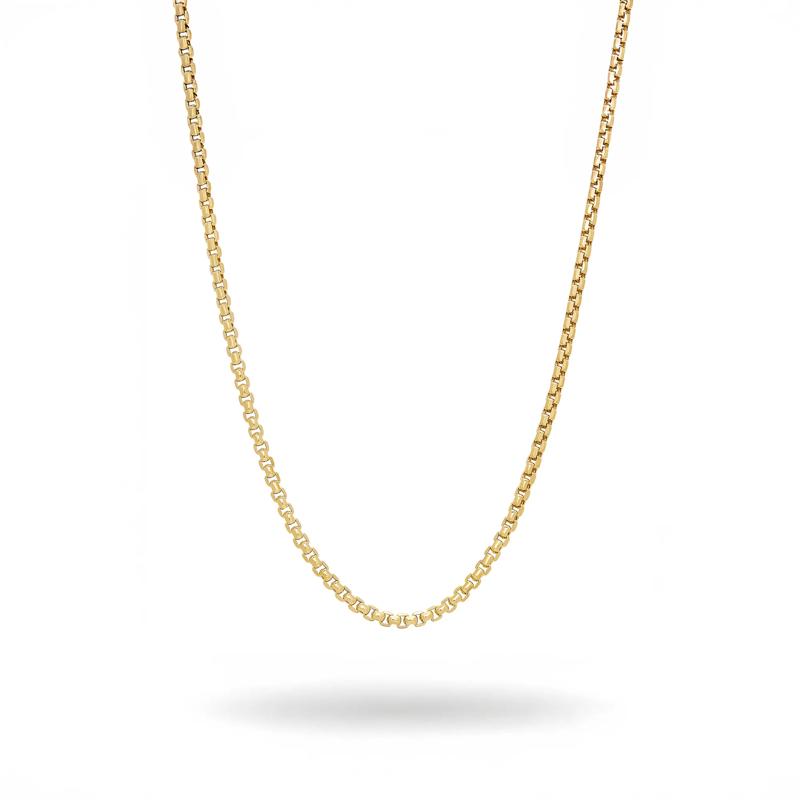 Hollow Box Chain in 14K Yellow Gold, 30&quot; – Image 1 of 2