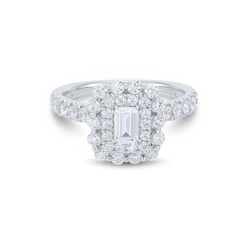 Emerald-Cut Diamond Engagement Ring in 14K White Gold &#40;1 1/2 ct. tw.&#41; – Image 1 of 3