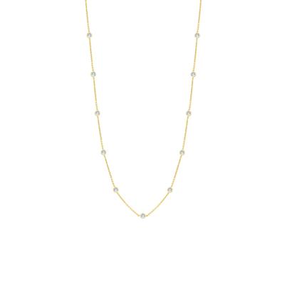 Lab Grown Diamond Bezel Station Necklace in 14K Gold