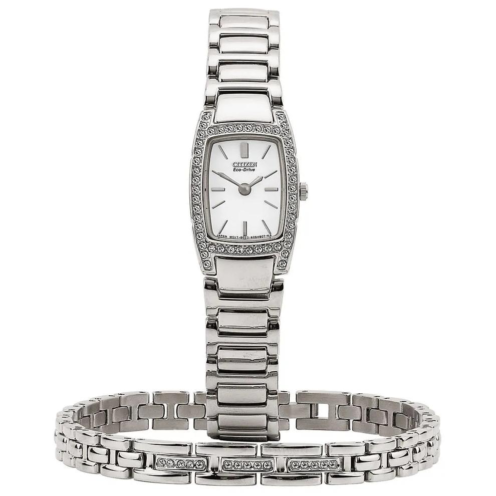 Crystal Women&rsquo;s Watch &amp; Bracelet Set in Stainless Steel – Image 7 of 7