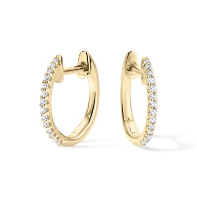 Diamond Hoop Earrings in 10K Yellow Gold (1/10 ct. tw.)