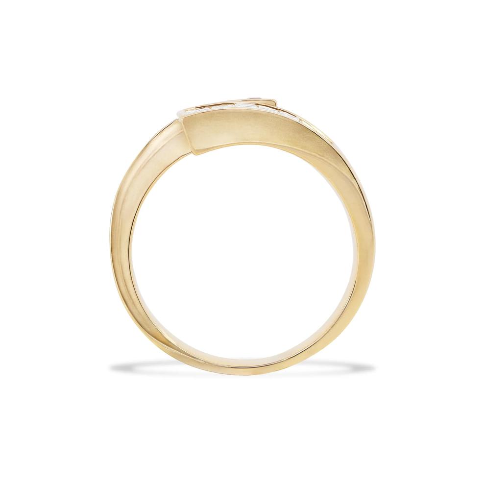 Ruby &amp; Diamond Bypass Thick-Band Ring in 14K Yellow Gold (1/2 ct. tw.) – Image 2 of 4